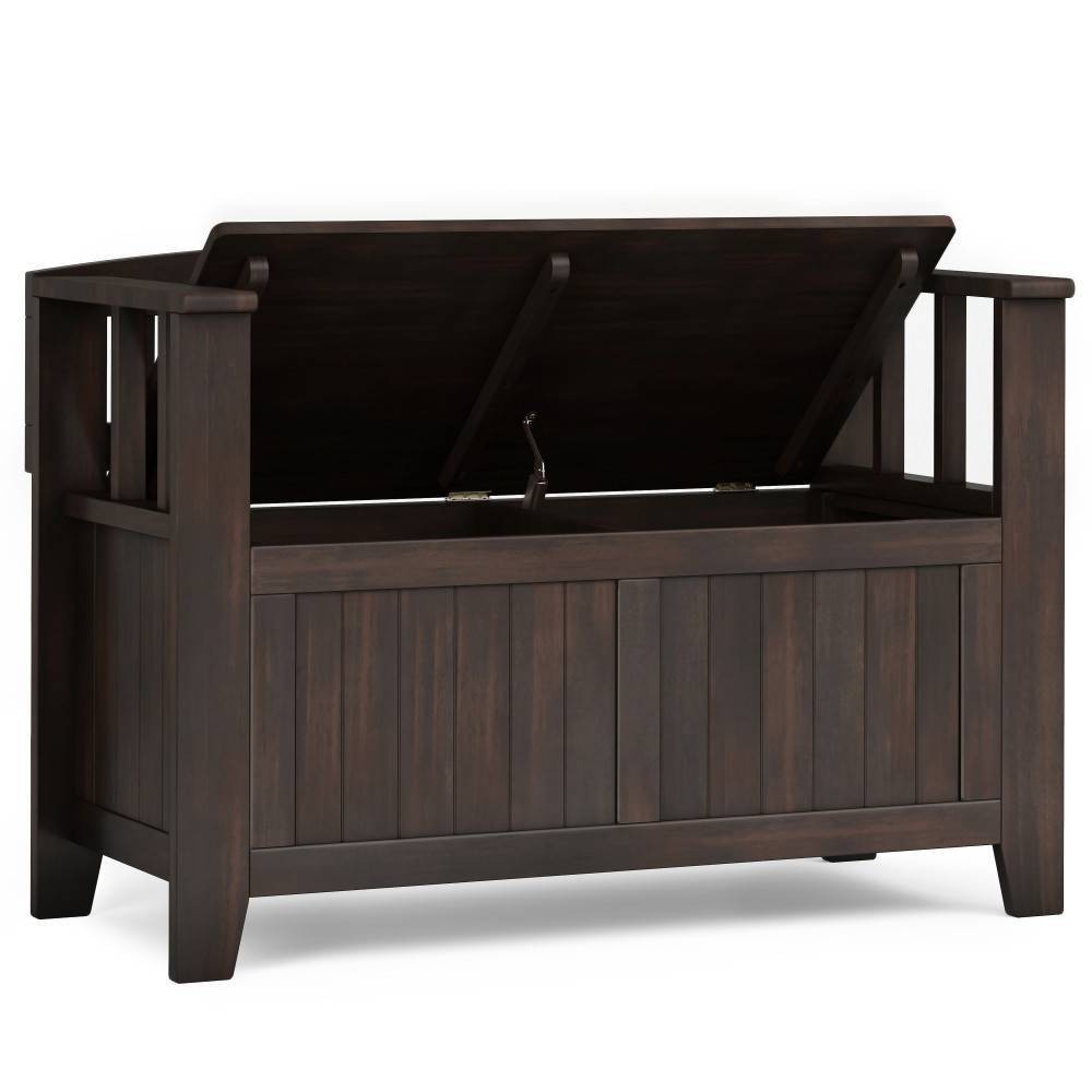 Photos - Other Furniture Normandy Small Entryway Storage Bench Brunette Brown - Wyndenhall