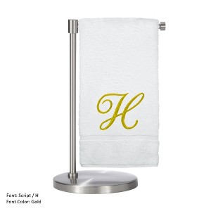 BC BARE COTTON Monogrammed Bath Towel, Personalized Gift, 27 x 54 inches - Set of 2 - White - Gold Script - 1 of 1