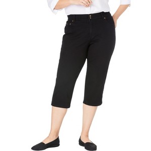 Woman Within Secret Solutions; Tummy Smoothing Denim Jean Capri - 1 of 4