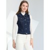 INSPIRE CHIC Women's Buttoned Washed Denim Vest with Faux Chest Flap Pockets - 3 of 4
