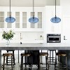 Dewdrop Modern Glass Pendant Light Blue Seeded Globe Shade Hanging Light Fixture for Kitchen Island Dining - 4 of 4