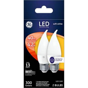 GE 2pk 40W CAM LED Light Bulbs White