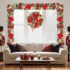 24"Pre-Lit Christmas Wreath with Red Ribbon&Gold Accents,20 LED Lights 8 Modes Battery Operated,Indoor Outdoor Front Door Holiday Decor with Ornament - 4 of 4
