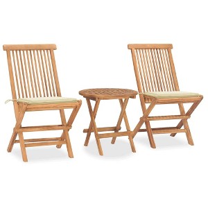 vidaXL Outdoor Dining Set Natural teak wood Teak wood, Polyester Compact - 1 of 2