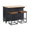 PAGED Farmhouse Dining Room Cabinet with Drop Leaf and 2 Seatings,Dining Table Set with Storage Cabinet, Drawers and Towel Rack - 3 of 4