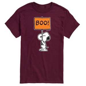 Men's - Peanuts - Snoopy Boo Sign Short Sleeve Graphic T-Shirt - 1 of 4