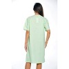Dreamcrest Womens Short Sleeve Duster, Seersucker Gingham Housecoat/Women Sleepwear Embroidered Snap Front Nightgown - 3 of 3