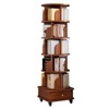 TOAOTBNBO 360° Round Spinning Bookscase with Wheels, 6 Tier Narrow Rolling Bookshelf with Drawers Display Rotating Shelf for Bedroom, Brown - 2 of 4
