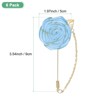 Unique Bargains Wedding Rose Men Suit Boutonnieres Lapel Pin with Gold Leaf Brooch 6 Pcs - 3 of 4