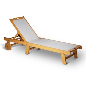 Whizmax Fir Lying Bed ,Portable Leisure Chair with Adjustable Wheels, Sunscreen and Breathable Textilene Fabric - 1 of 4