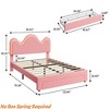 Twin/Full Boucle Bed Frame w/Flower Headboard Upholstered Princess Bed Frame for Kids/ Platform Bed Frame w/ Drawers&Lights - 2 of 4