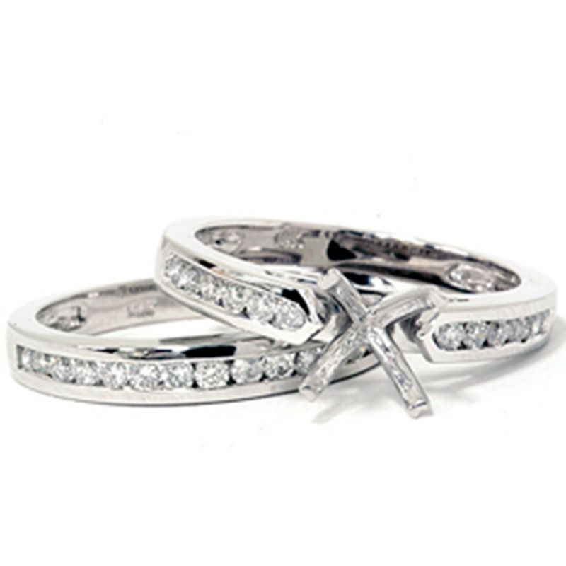 Pompeii3 1/2ct Cathedral Diamond Channel Set Rings 14K White Gold, 3 of 5