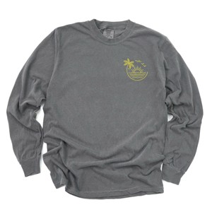 Simply Sage Market Embroidered Beach Sunset Garment Dyed Long Sleeve - 1 of 4