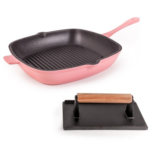 Berghoff Neo 2pc Cast Iron Grill Set, Grill Pan & Bacon/steak Press : Target