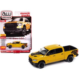 2023 Ram 1500 Rebel Havoc Edition Pickup Truck Baja Yellow "Muscle Trucks" Series 1/64 Diecast Model Car by Auto World - 1 of 3