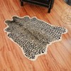 Leopard Print Area Rug Faux Cowhide Skin Non - Slip Cheetah Rug Small Accent Distressed Animal Print Hide Floor Carpet - 2 of 4