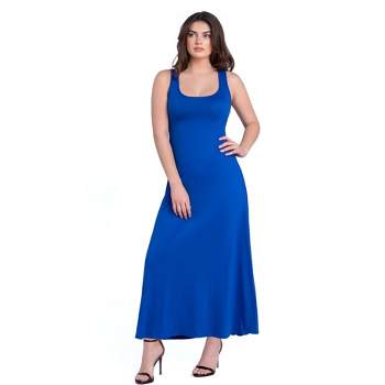 24seven Comfort Apparel Slim Fit A Line Sleeveless Maxi Dress