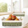 Aoibox Wicker Storage Baskets with Handles Decorative Paper Rope Bins for Countertop and Toilet Tank Set of 2 Green - 2 of 4