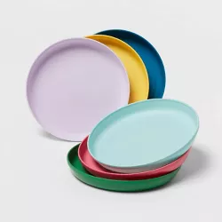 7.3" 6pk Plastic Assorted Colors Kids' Plates - Pillowfort™