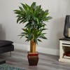 Nearly Natural 4.5-ft Cornstalk Dracaena Artificial Plant with Vase (Real Touch) - 2 of 2