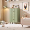 Coolmee Fluted 5 Drawer Dresser for Bedroom, Modern Chest of Drawers with Deep Drawers and Wide Top, Wooden Dresser Organizer for Living Room, Hallway - 4 of 4