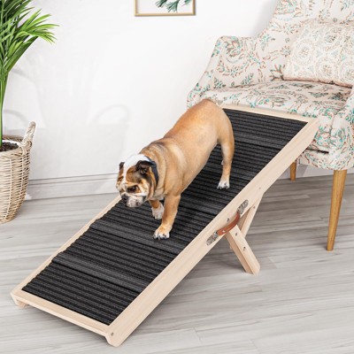 APRILSOUL Pet Ramps Wooden Dog Step with High Traction Mat and Safety Side Rails