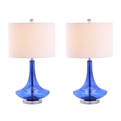 25.5" (Set of 2) Cecile Glass Teardrop Table Lamp (Includes Energy Efficient Light Bulb) - JONATHAN Y