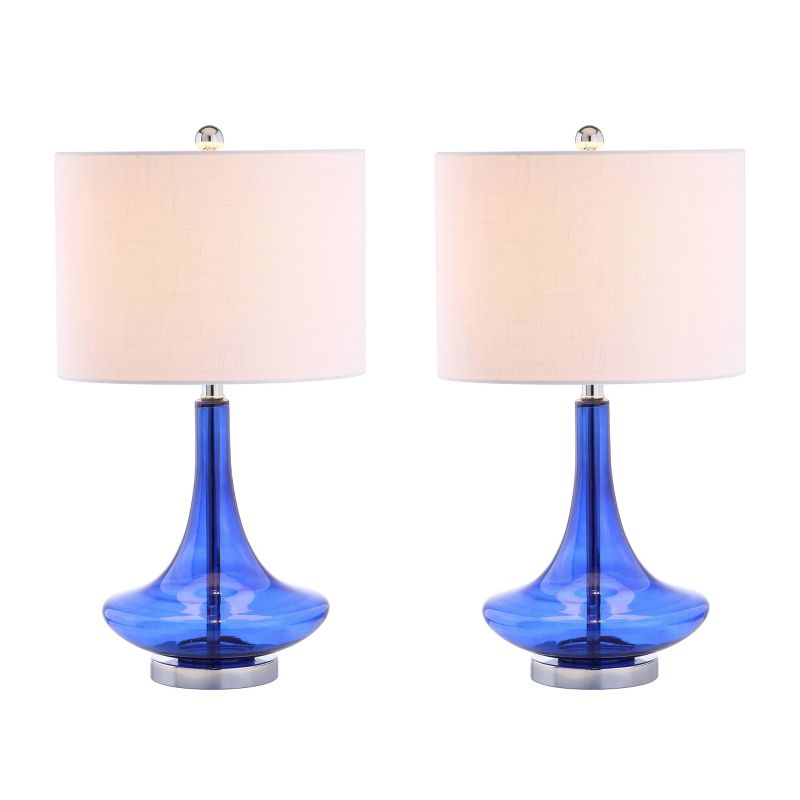 25.5" (Set of 2) Cecile Glass Teardrop Table Lamp (Includes Energy Efficient Light Bulb) - JONATHAN Y, 1 of 6