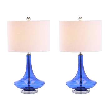 25.5" (Set of 2) Cecile Glass Teardrop Table Lamp (Includes Energy Efficient Light Bulb) - JONATHAN Y
