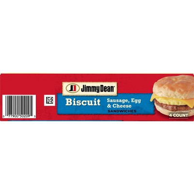 Jimmy Dean Sausage Egg &#38; Cheese Frozen Biscuit Sandwiches - 18.4oz/4ct