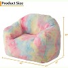 Oversized Bean Bag Chair with Armrest & Backrest - Plush Faux Fur Memory Foam Lounger, Ergonomic Large Beanbag Sofa for Adults, Gaming Chair - 3 of 4