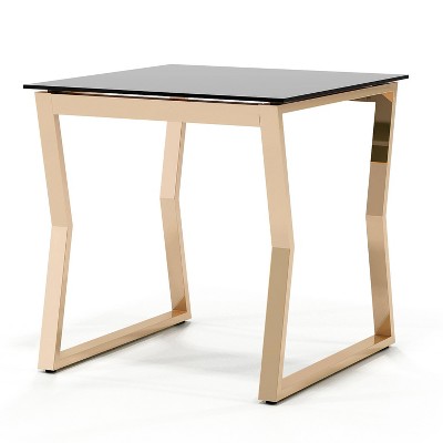 Lindria End Table with Tempered Glass Top Gold - miBasics