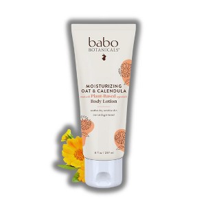 Babo Botanicals Oatmilk Calendula Moisturizing Baby Lotion | lightweight, gentle body lotion infused with plant-based ingredients (8 oz) - 1 of 2