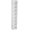 CAVINAS 8-Tier Adjustable Ultra-Thin Bookcase,Modern Narrow Tall Bookshelf with Wavy Frame Design,Bookshelf for Living Room,Bedroom Display,White - 4 of 4