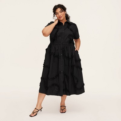 Women's Ribbon Short Sleeve Midi Shirtdress -  kate spade new york x Target Black