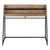 Vynxaria 48" Rustic Brown Laminate Matte Black Metal Desk Contemporary Home Office Workstation with Storage Shelves - 3 of 4