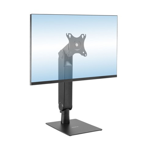 Mount-it! Monitor Stand With Freestanding Base And Height Adjustable Arm  For Single Monitor, Fits Monitors From 17 To 32