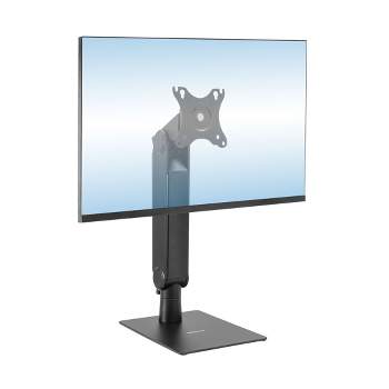 Mount-It! Monitor Stand With Freestanding Base and Height Adjustable Arm for Single Monitor | Fits Monitors from 17" to 32" | Supports Up to 17.6 Lbs.