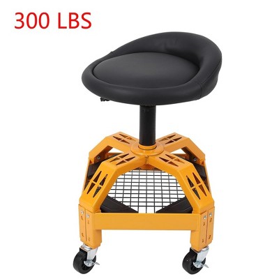 300 LBS Mobile Rolling Gear Seat Height Adjustable 8.8"-10.4" With Spinning Gear Tray