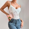 Women's Backless Bustier with Boning Sexy Lace Bodysuit Stretchy One-Piece Bodysuits for Date Night & Lingerie - 3 of 4