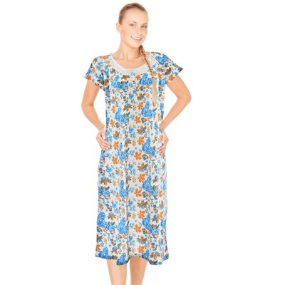 JEFFRICO Womens Nightgowns Short Sleeve Sleepwear Soft Pajama Dress Nightshirts