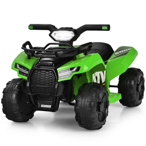 Costway 6v Kids Atv Quad Electric Ride On Car Toy Toddler With Led Light Mp3 Green Target