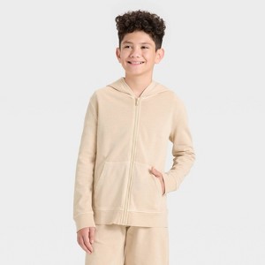 Boys' Full-Zip Relaxed Fit French Terry Hoodie - Cat & Jack™ - 1 of 3
