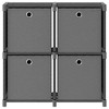 vidaXL Free-Standing 4-Cube Display Shelf with Fabric Boxes - Industrial-Style Room Organizer - 3 of 4