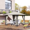 Outsunny 9.7' x 9.7' Patio Gazebo Aluminum Frame Outdoor Canopy Shelter with Sidewalls, Vented Roof for Garden, Lawn, Backyard, and Deck, Khaki - 2 of 4