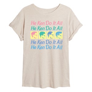 Women's - Barbie - He Ken Can Do It All Stacked Oversized Graphic T-Shirt - 1 of 4