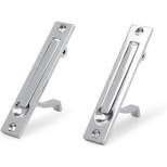 Wood Grip Edge Pull for Closet, Bathroom, Laundry, and Hallway Doors - Silver - 2 Piece
