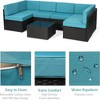 Cesicia 7-Piece Blue Sofa Set With Black PE Rattan Frame, Garden Patio Wicker Sectional Sofa Set with Coffee Table for Backyard, Porch, Balcony - 2 of 4