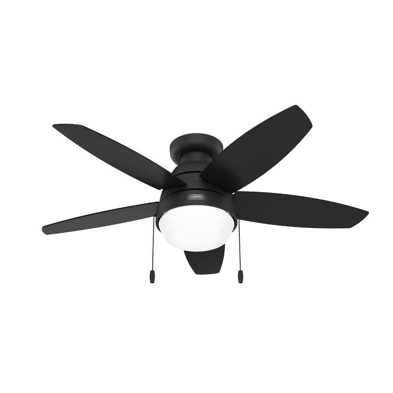 44&#34; Lilliana Low Profile Ceiling Fan with Light Kit and Pull Chain (Includes LED Light Bulb) Matte Black - Hunter Fan, 1 of 13
