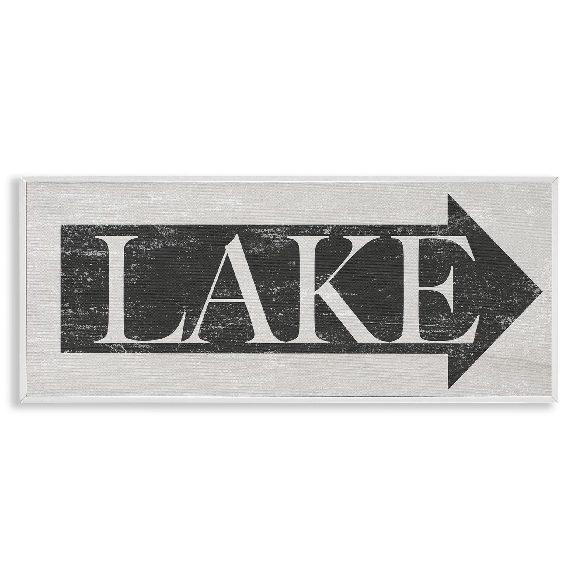 Stupell Industries Distressed Lake Arrow Sign, 30" x 13"